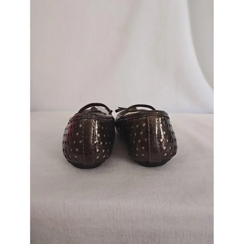 Jessica Simpson Shoes Gulianna Ballet Flats Pewter Gray Pink Hearts Metallic 6.5